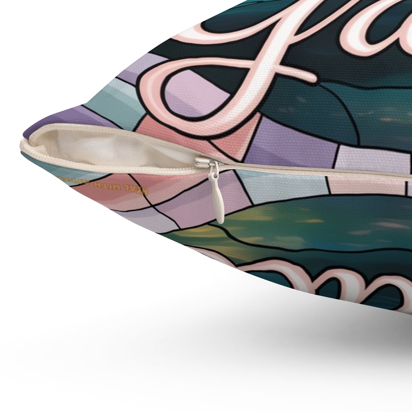 Inspirational Swan Throw Pillow – Stained Glass Mosaic Cushion | Grace & Beauty Decorative Accent
