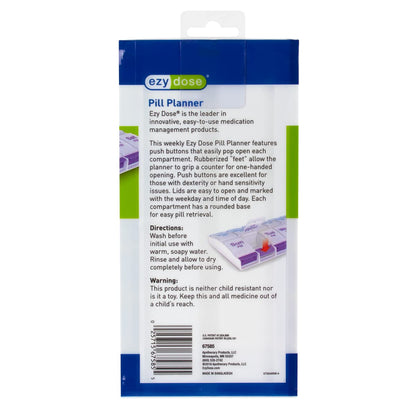 Ezy Dose Weekly (7-Day) AM/PM Pill Organizer, X-Large Case, Blue/Purple
