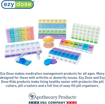 Ezy Dose Weekly (7-Day) AM/PM Pill Organizer, X-Large Case, Blue/Purple