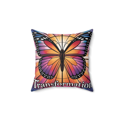 Inspirational Butterfly Throw Pillow – Stained Glass Mosaic Cushion | Loyalty & Spirit Decorative Pillow