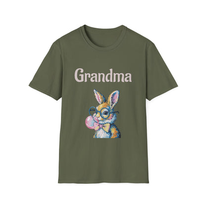 Grandma Bunny T-Shirt — Cute Vintage Rabbit with Bubblegum Tee