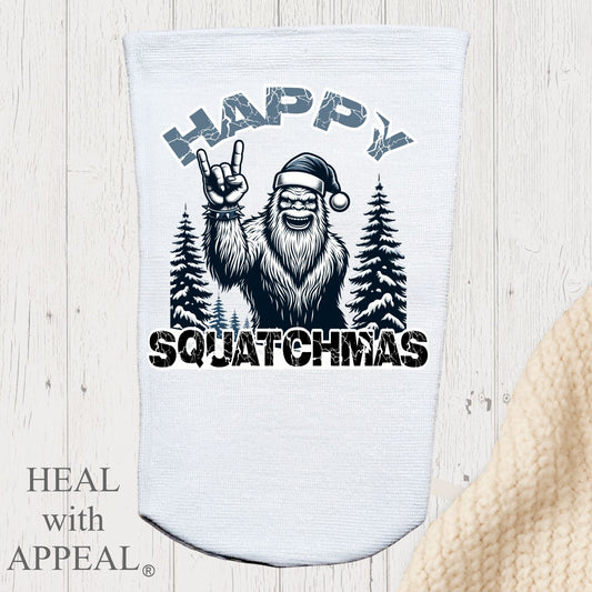 Amputee Sock, "Happy Squatchmas V1" 3ply Stump Sock