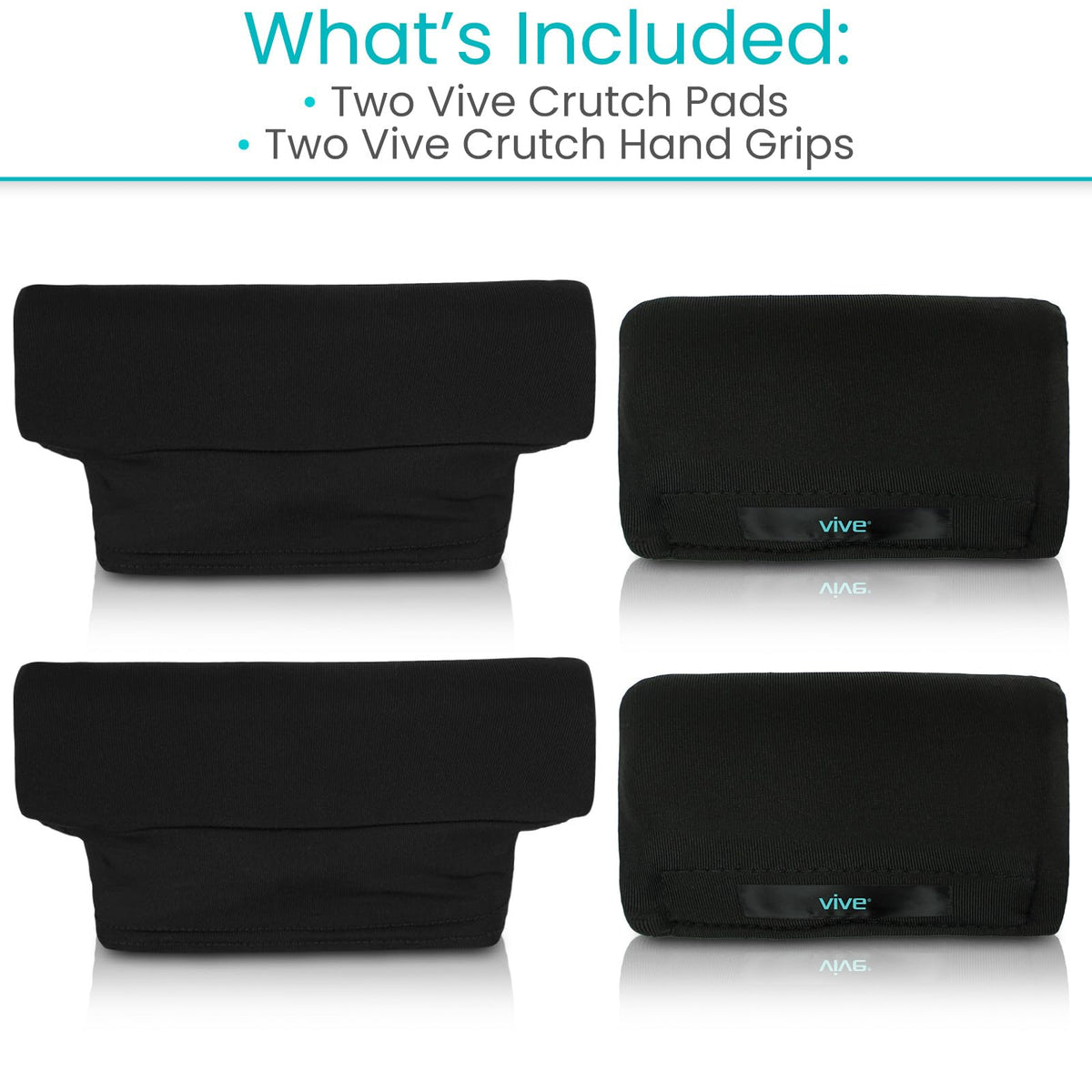 Vive Premium Crutch Pads & Hand Grips - Comfortable, Breathable
