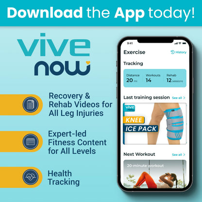 Vive Knee Ice Pack Wrap - Cold/Hot Gel Compression Brace for Pain Relief