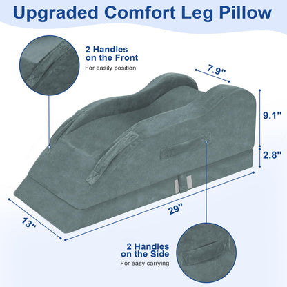 KingPavonini Leg Elevation Pillow for After Surgery, Single Leg, Grey