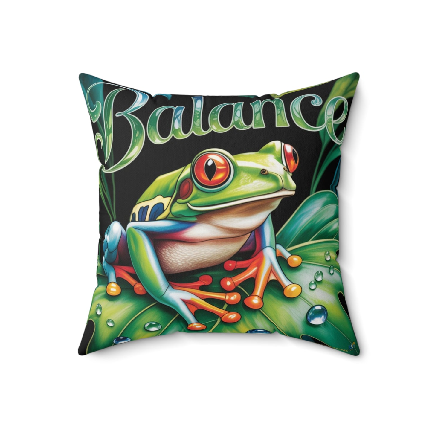 Inspirational Tree Frog Throw Pillow – Stained Glass Mosaic Cushion | Loyalty & Spirit Decorative Pillow