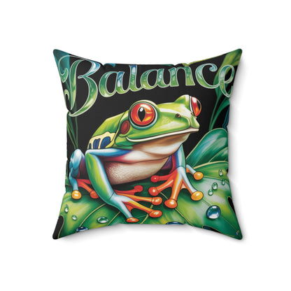 Inspirational Tree Frog Throw Pillow – Stained Glass Mosaic Cushion | Loyalty & Spirit Decorative Pillow