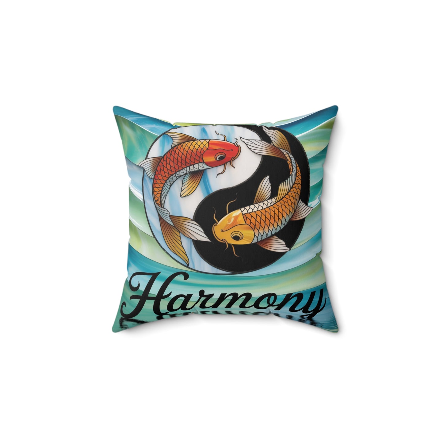 Inspirational Coix Fish Throw Pillow – Stained Glass Mosaic Cushion | Loyalty & Spirit Decorative Pillow