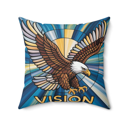 Inspirational Eagle Throw Pillow – Stained Glass Mosaic Cushion | Loyalty & Spirit Decorative Pillow