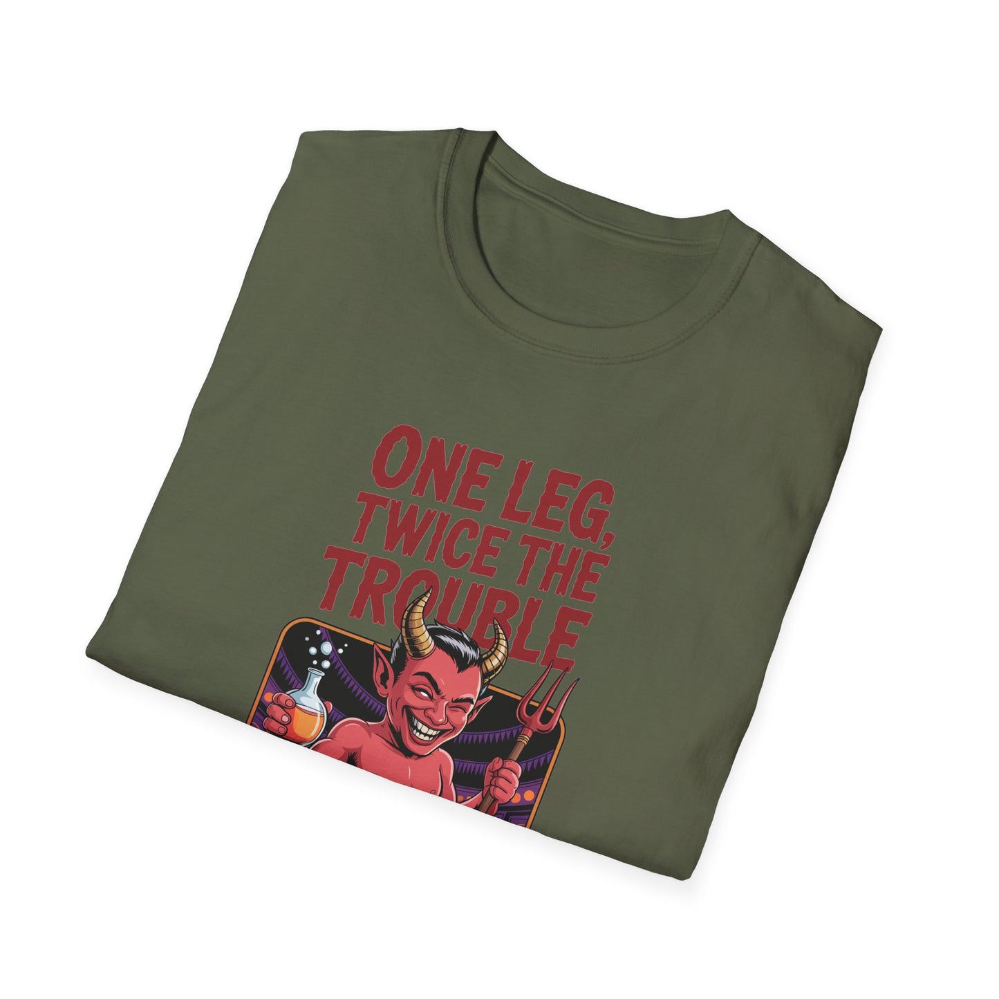 Amputee Humor, Limb Loss Awareness Tee,   One Leg Twice The Trouble V1