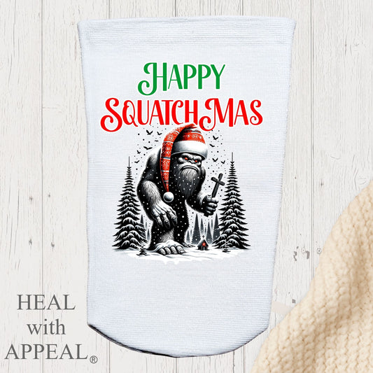 Amputee Sock, "Happy Squatchmas V2" 3ply Stump Sock