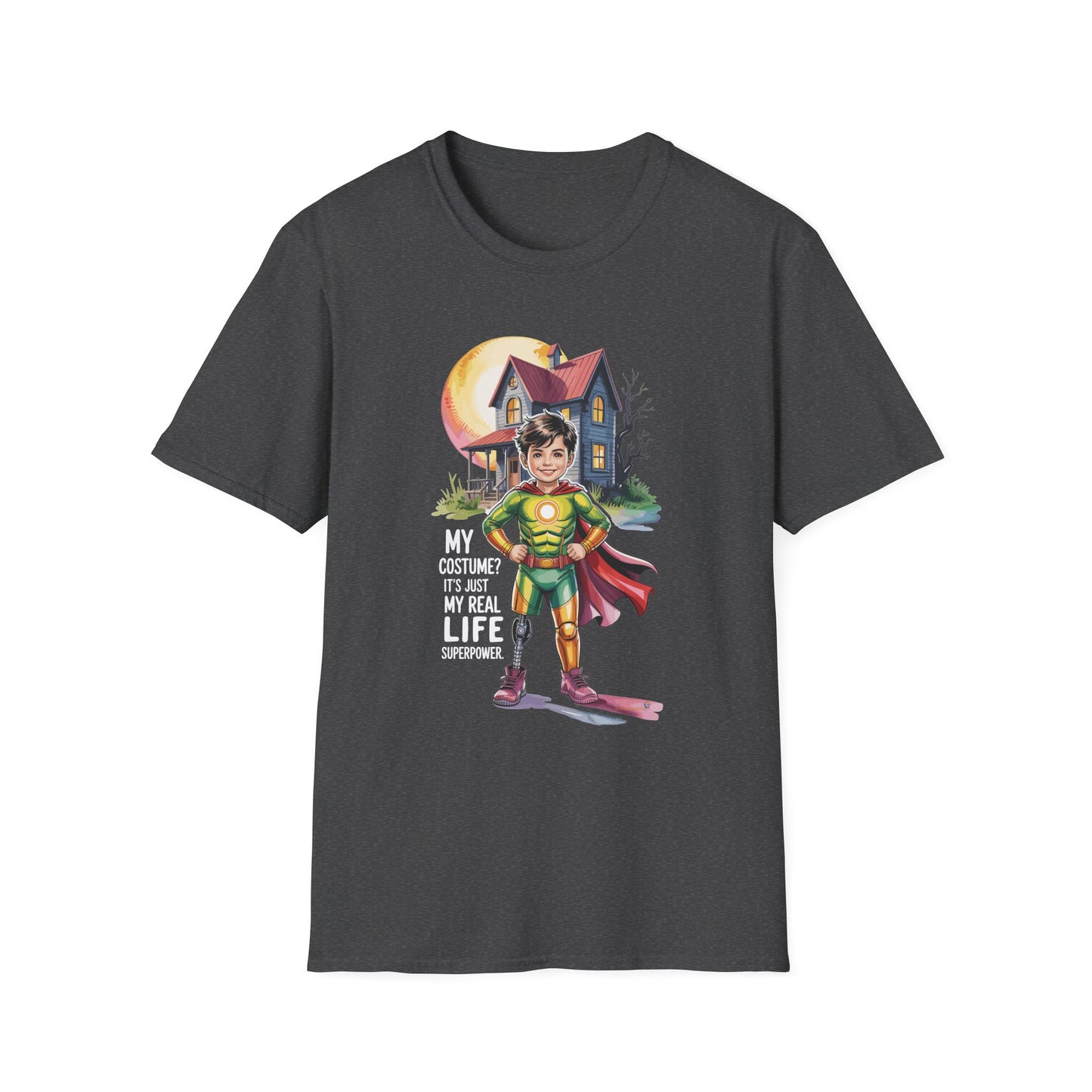 Amputee Humor, Limb Loss Awareness Tee,   My Costume Is My Superpower V3b