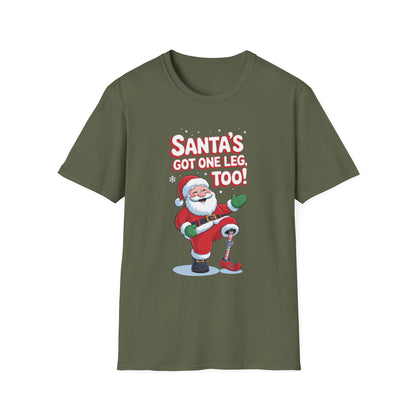 Amputee Humor, Limb Loss Awareness Tee,   Santas Got One Leg Too V1