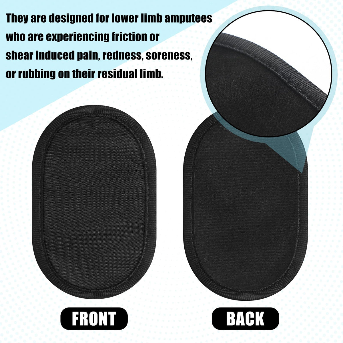 FineCheer 6 Pcs Prosthetic Liner Patch Amputee Essentials 4.5 x 7.5 Inches