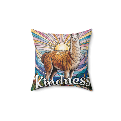 Inspirational LLama Throw Pillow – Stained Glass Mosaic Cushion | Loyalty & Spirit Decorative Pillow