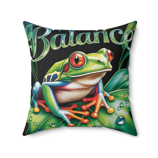 Inspirational Tree Frog Throw Pillow – Stained Glass Mosaic Cushion | Loyalty & Spirit Decorative Pillow