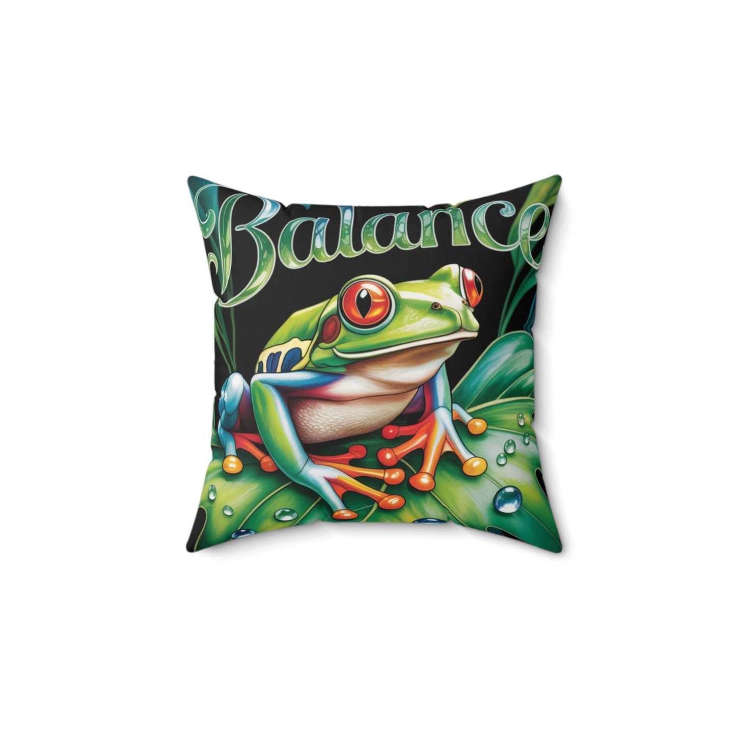 Inspirational Tree Frog Throw Pillow – Stained Glass Mosaic Cushion | Loyalty & Spirit Decorative Pillow