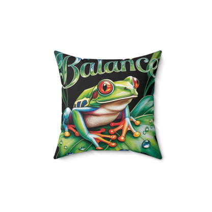 Inspirational Tree Frog Throw Pillow – Stained Glass Mosaic Cushion | Loyalty & Spirit Decorative Pillow