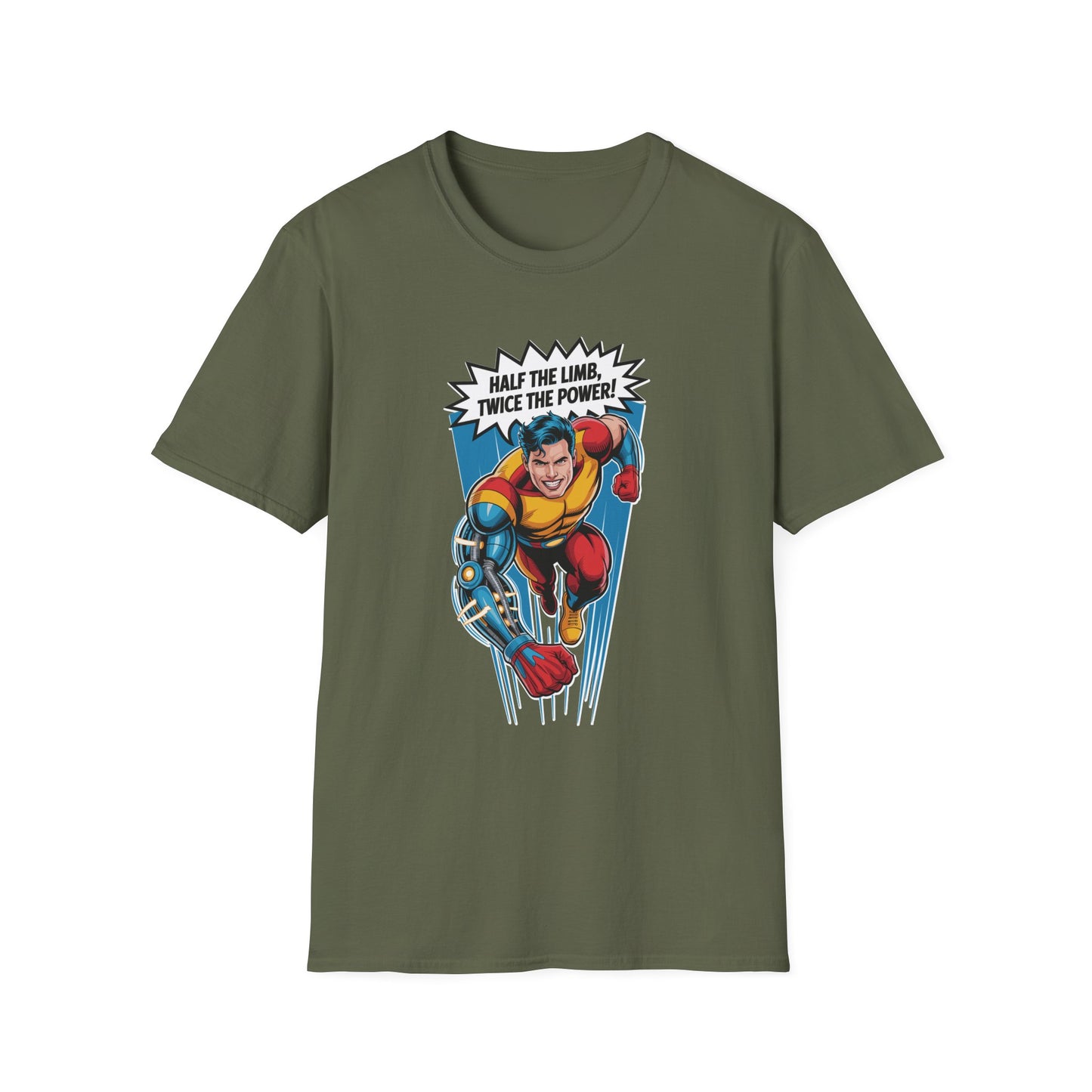 Amputee Humor, Limb Loss Awareness Tee,   Half The Limb 2x Power V1