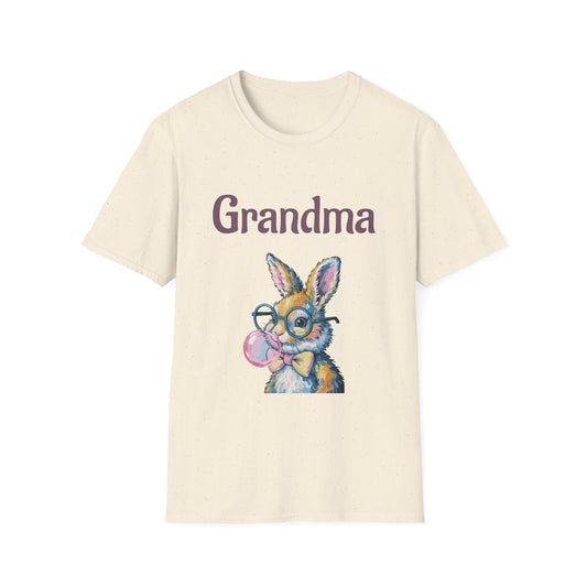Grandma Bunny T-Shirt — Cute Vintage Rabbit with Bubblegum Tee