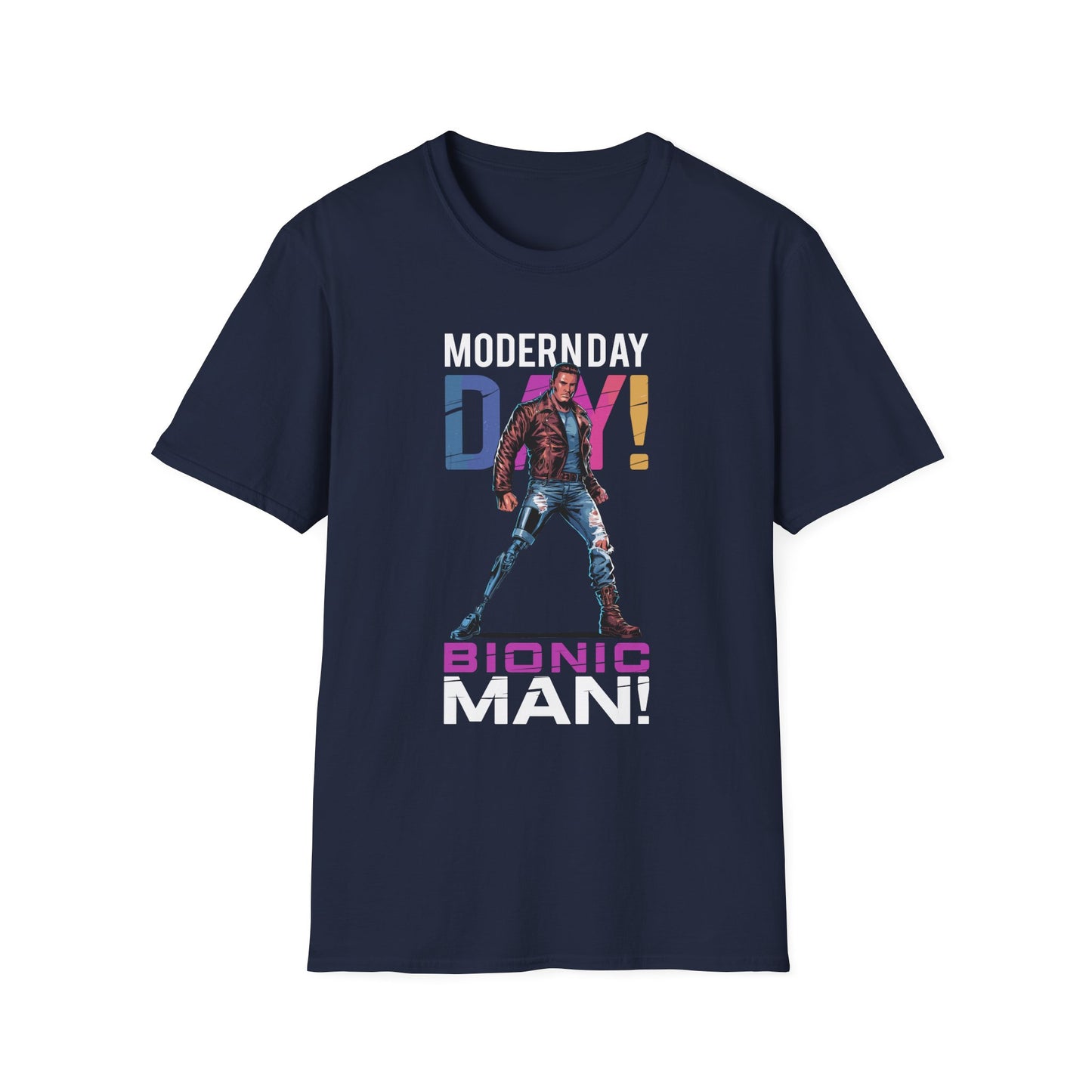 Amputee Humor, Limb Loss Awareness Tee,   Modern Day Bionic Man V3b Print