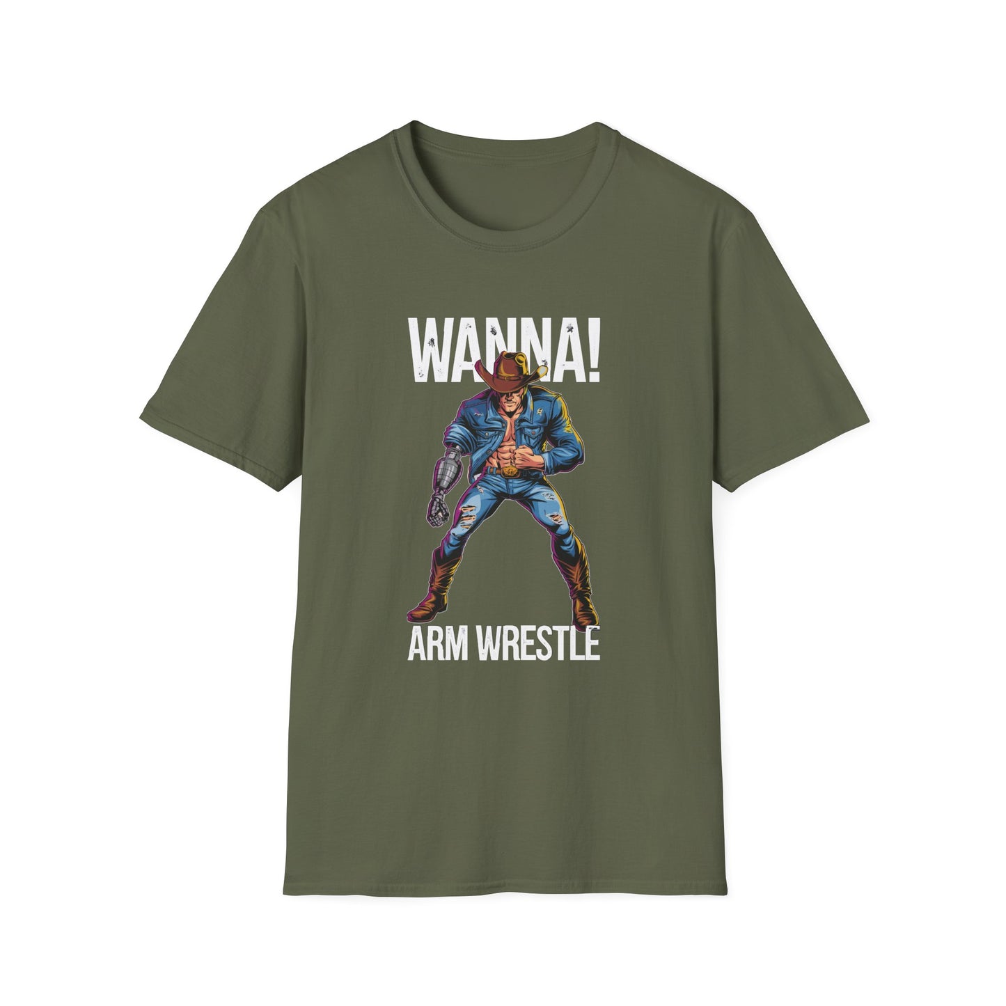 Amputee Humor, Limb Loss Awareness Tee,   Wanna Arm Wrestle V1b Print