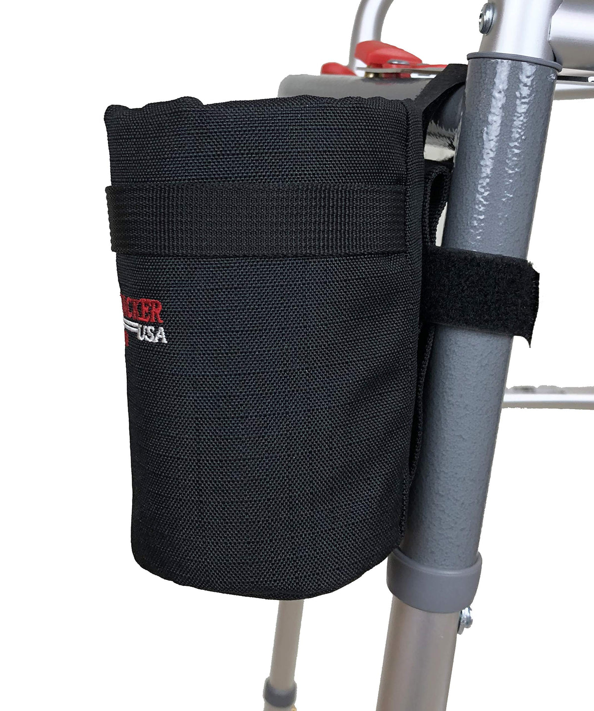 Insulated Drink Holder with Straps and Belt Loop for Walker, Wheelchair, Scooter, Stroller, Rollator, Bike, Crutch – Fits Cans, Bottles, and Cups