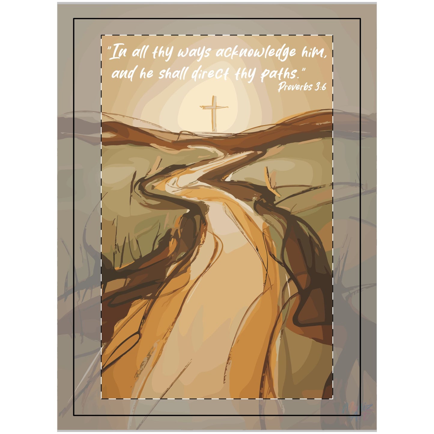 Bible Verse Wall Art, Christian Wall Tapestry, Proverbs 3:6 Scripture Art