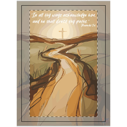 Bible Verse Wall Art, Christian Wall Tapestry, Proverbs 3:6 Scripture Art