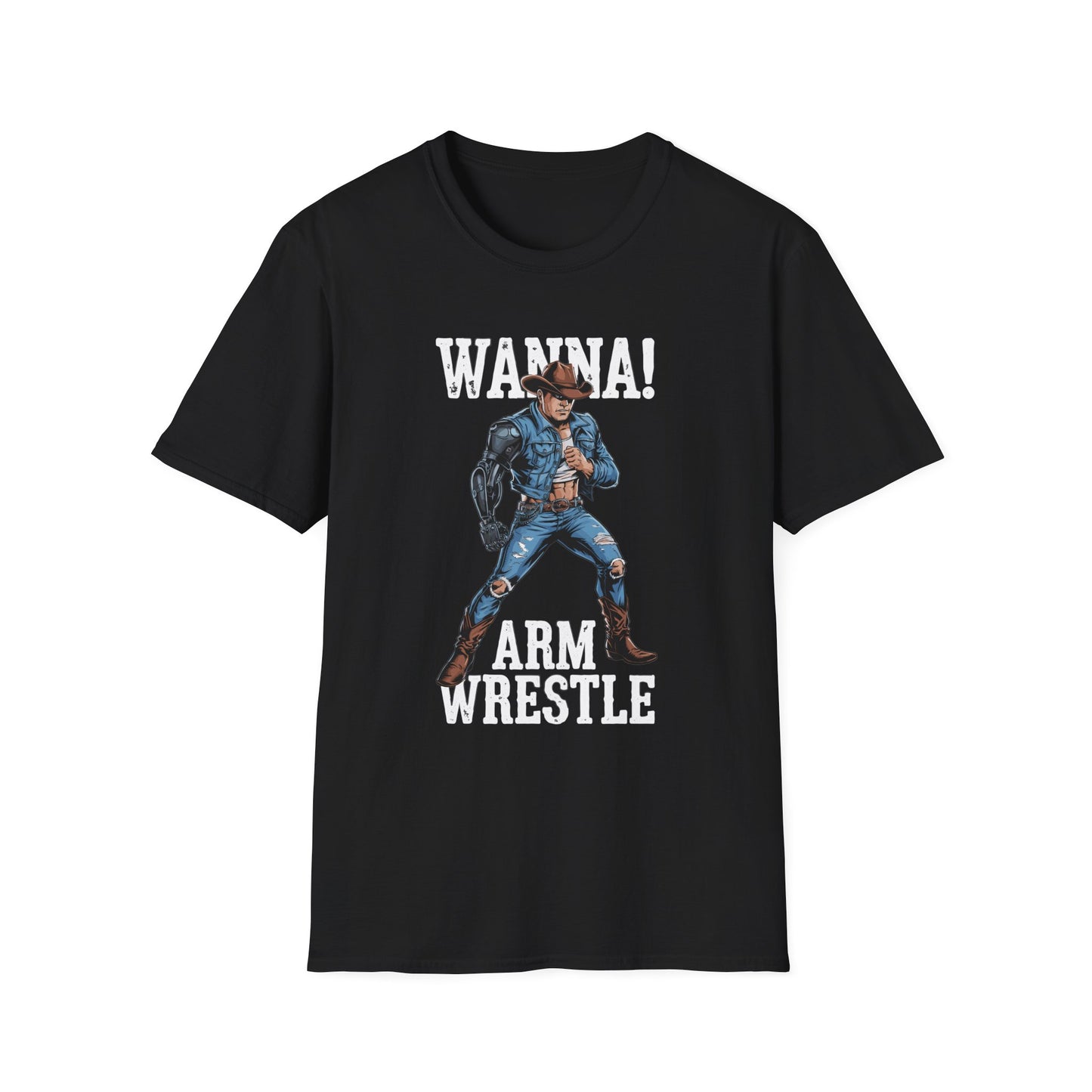 Amputee Humor, Limb Loss Awareness Tee,   Wanna Arm Wrestle V2b Print