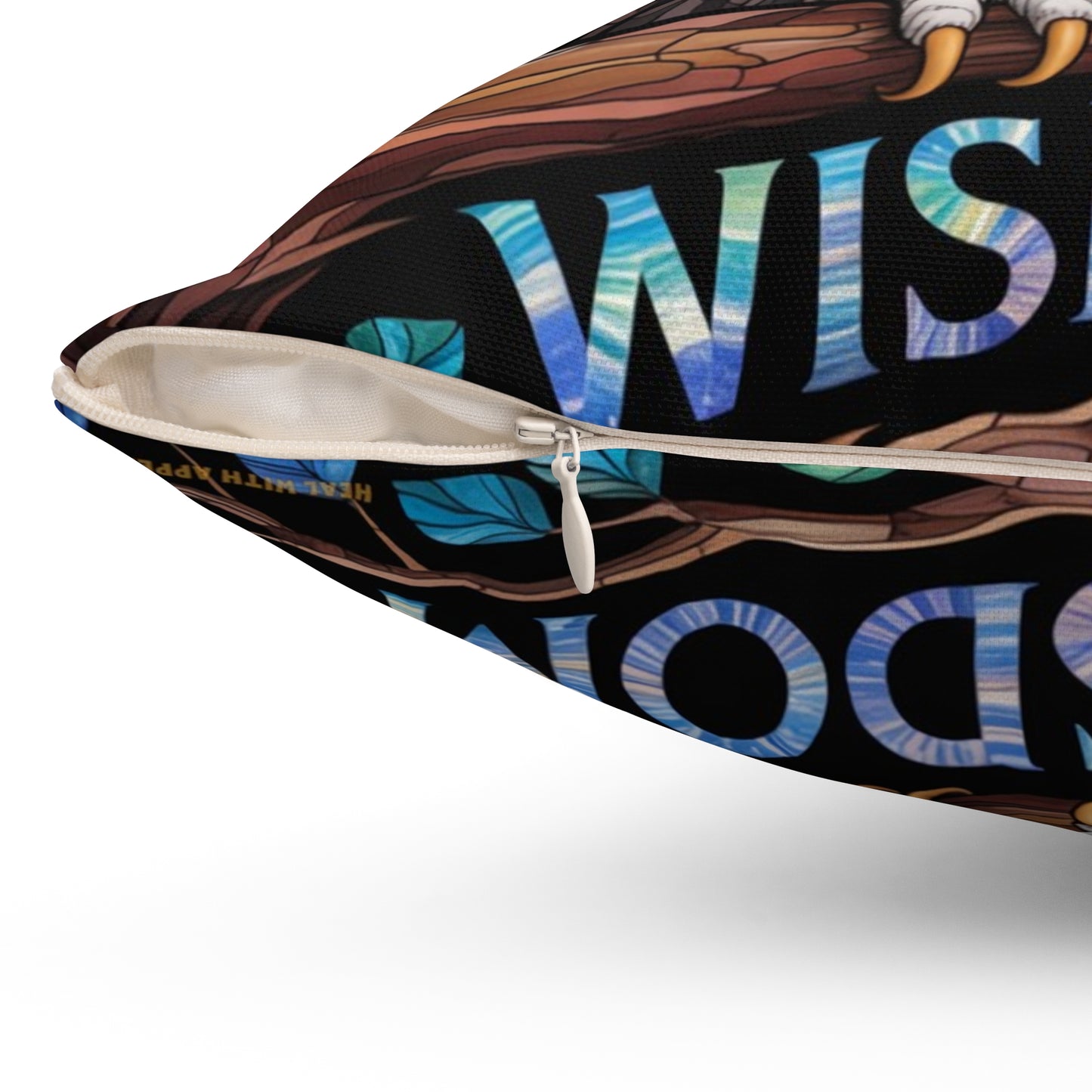 Inspirational Owl Throw Pillow – Stained Glass Mosaic Cushion | Endurance & Wisdom Decorative Decor