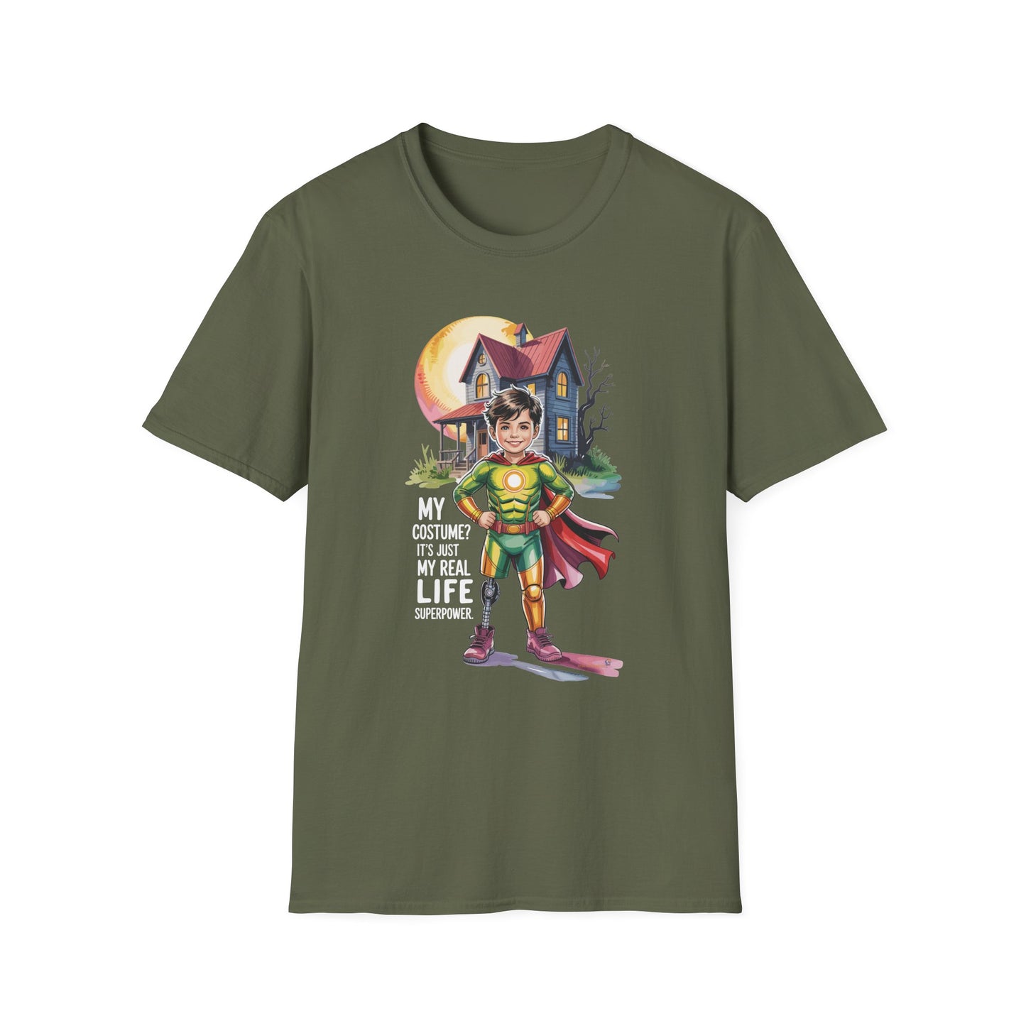 Amputee Humor, Limb Loss Awareness Tee,   My Costume Is My Superpower V3b