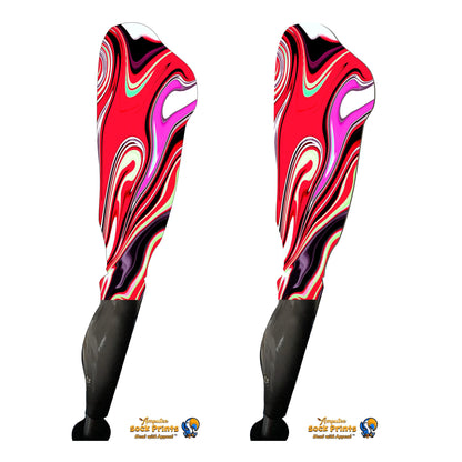 Abstract RedPink swirls V1 BOOT PAIR