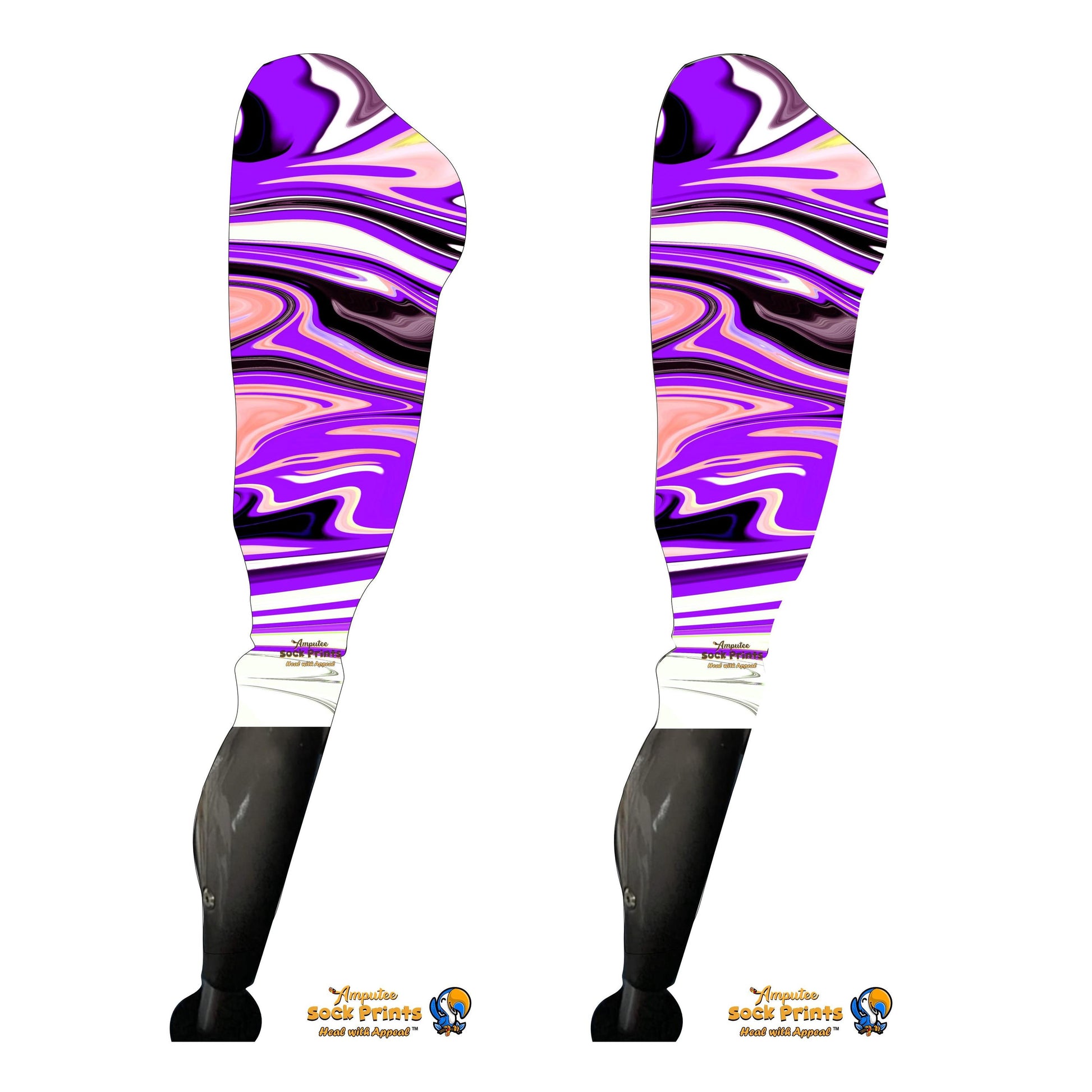 Abstract purple swirls v1 BOOT PAIR