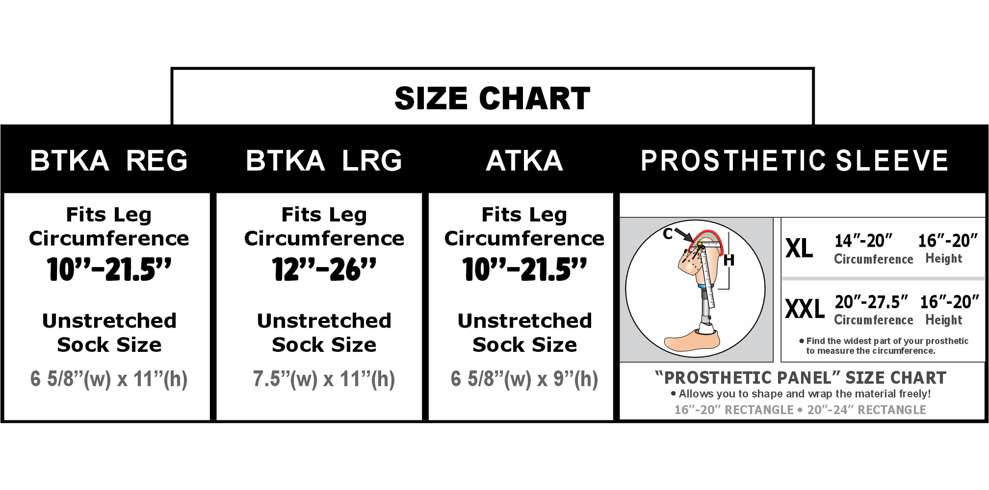 BTKA ATKA SLEEVE SIZES