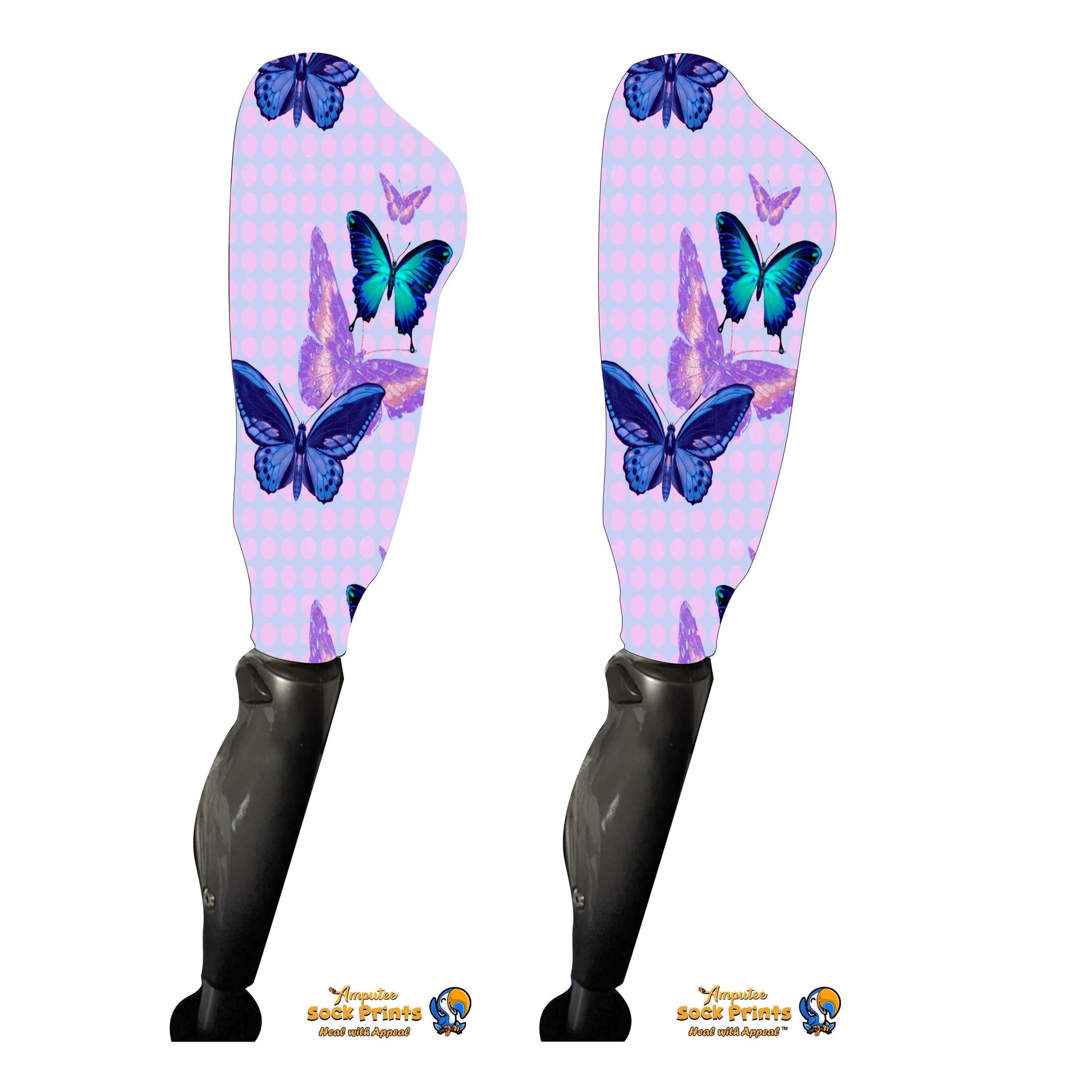 Butterflies Blue and Purple Pattern V1 BOOT PAIR