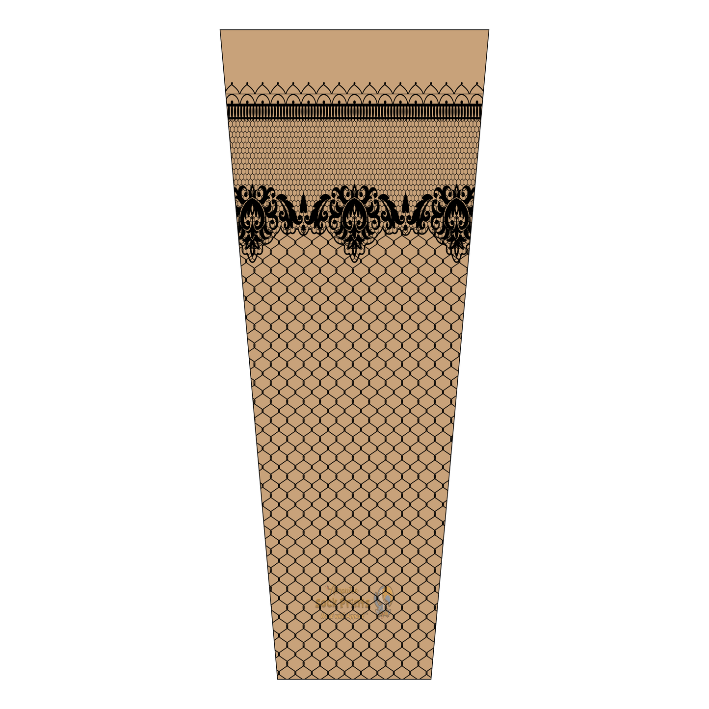 Amputee Sock "Fishnet Stocking V1" 3ply Stump Sock, Prosthetic Limb Sock