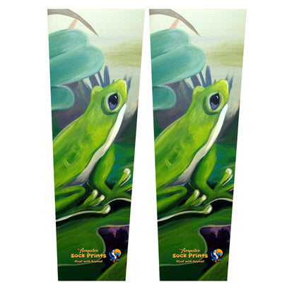 Green Frog on lily pad SLEEVE PAIR