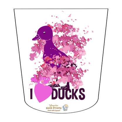 Amputee Sock "I love ducks V1" 3ply Stump Sock