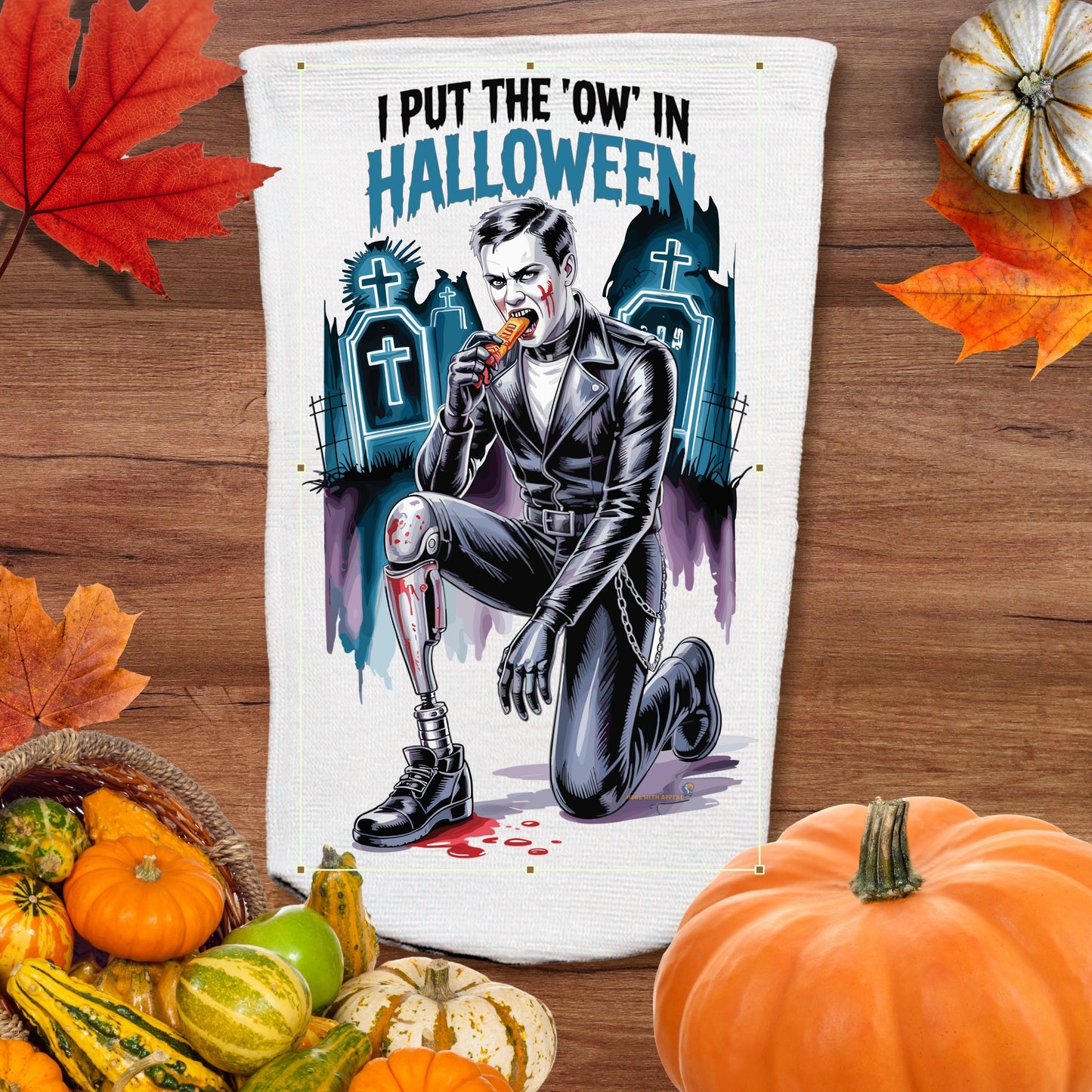Halloween Amputee Socks – I Put The Ow In Halloween V1B | 3ply Stump Sock