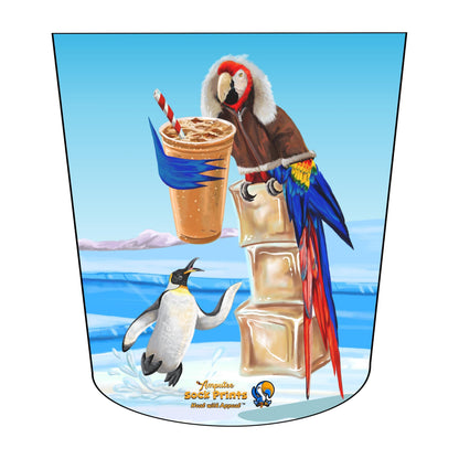 Amputee Sock "Macaw with parker and penguin adlt mockup", Prosthetic Limb Sock, 3ply Stump Sock