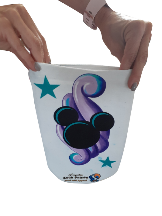 Amputee Sock, "Mickey musical notes" 3ply Stump Sock