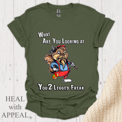 What Are You Looking At V1 Blk Shrt Print - Military Green