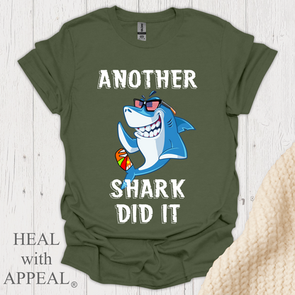 Shark Week V1 Blk Shrt Print Wm - Military Green
