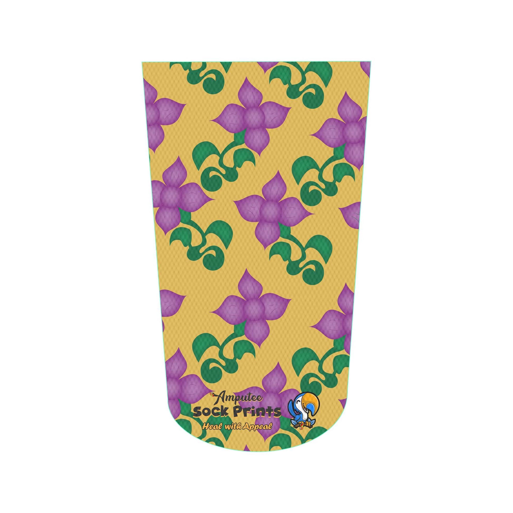 Purple Geo Flowers goldbgnd V1