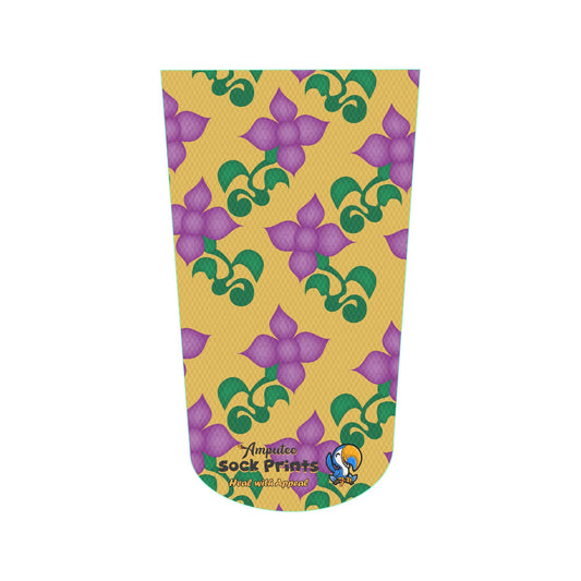 Purple Geo Flowers goldbgnd V1