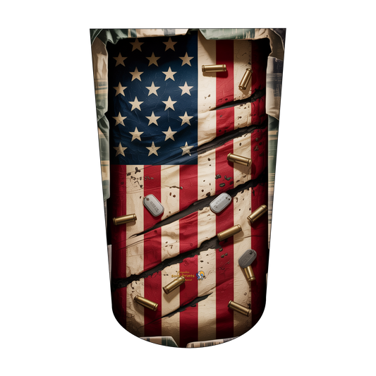 Amputee sock, Rugged flag n bullets V2 BTKA