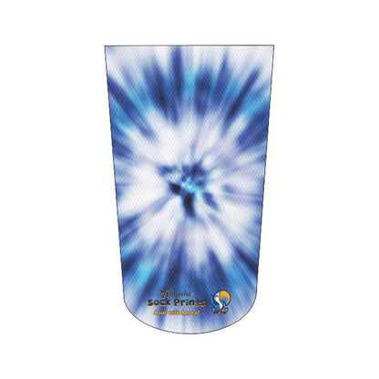 Blue tie-dye amputee stump sock for BK and AK amputees