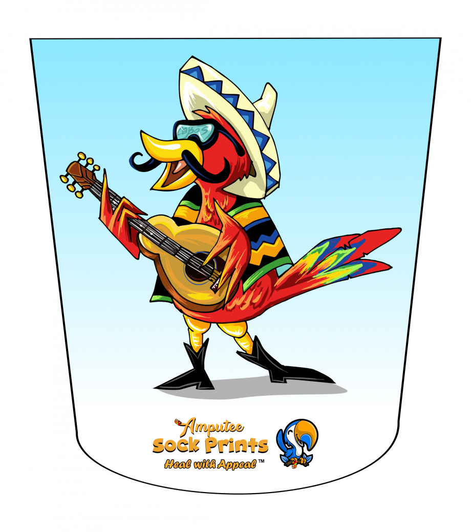 Red parrot w guitar V1 ATKA