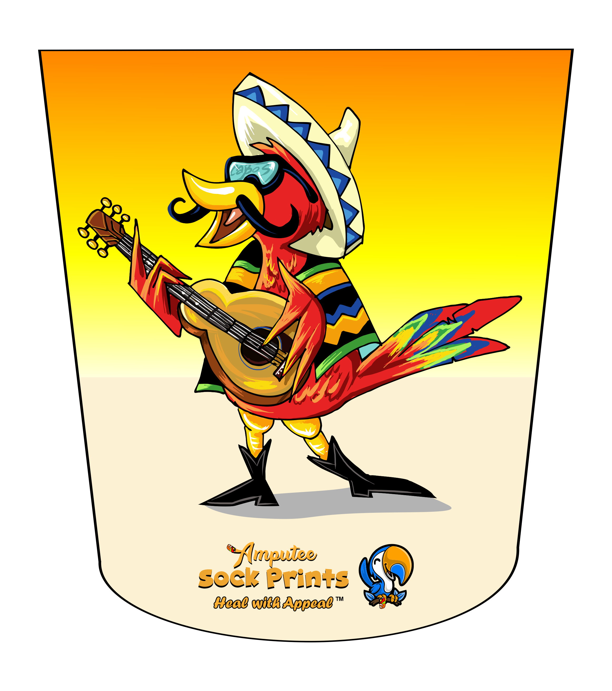Red parrot w guitar V2 ATKA